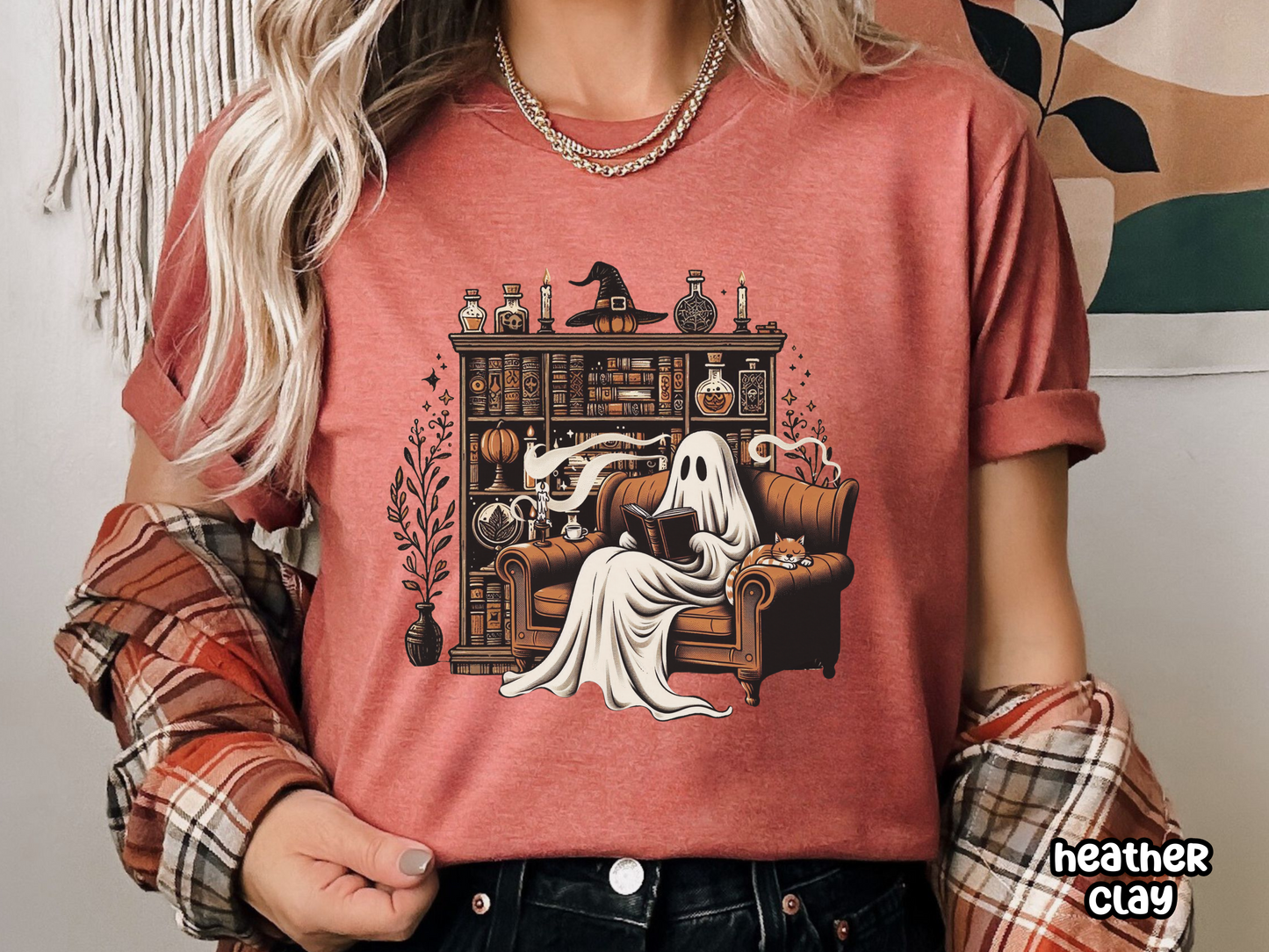 Bookish Reading Library Ghost Spooky Season Tee