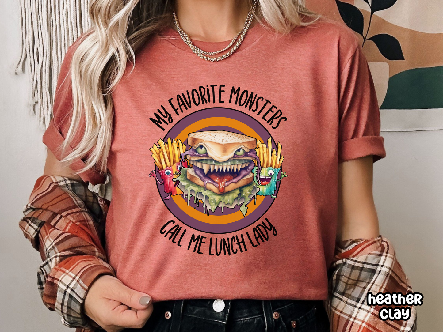 Lunch Lady Monster Food Halloween Tee