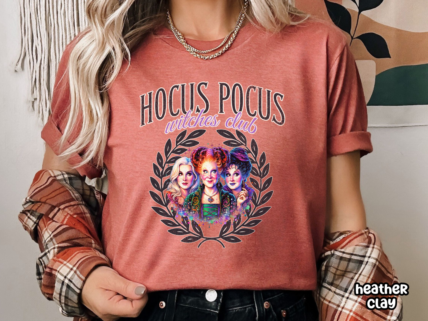 Hocus Pocus Witches Club Girly Halloween Tee