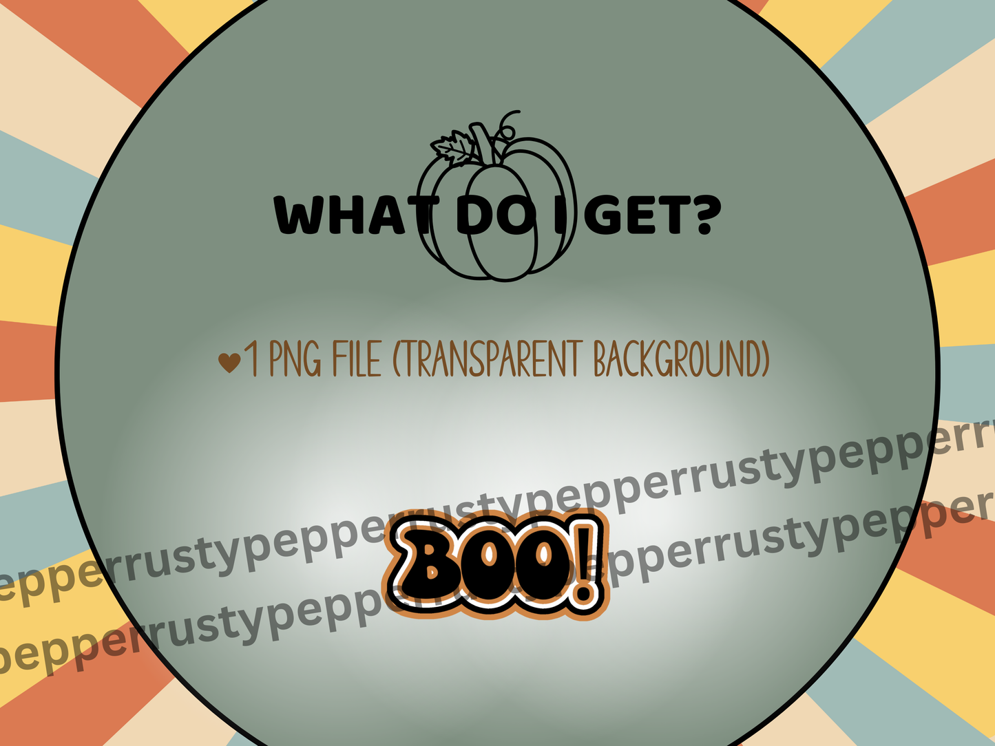 Boo Retro Font Halloween PNG File