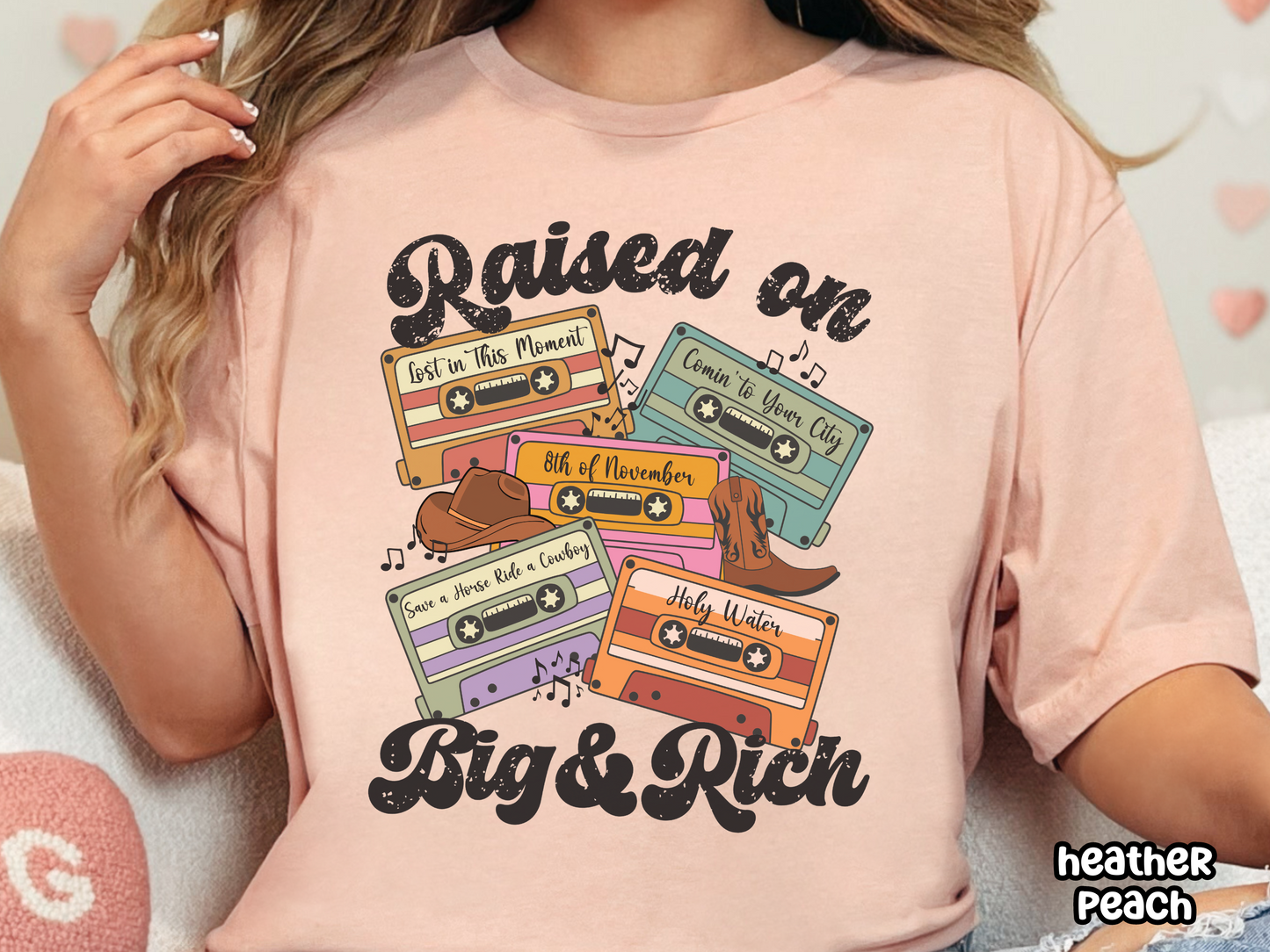 Raised on Big & Rich Country Retro Cassette Tape Fully Custom Music Shirt