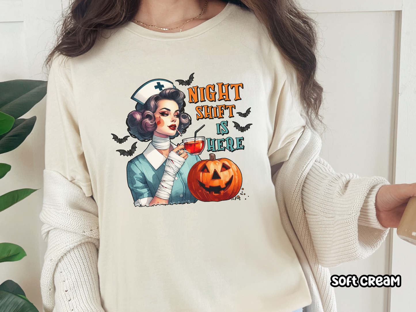 Night Shift Nurse Vintage Style Halloween Shirt