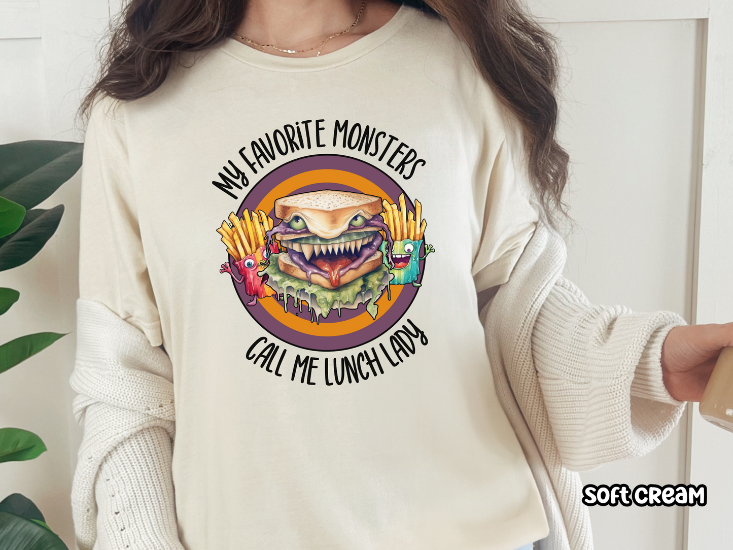 Lunch Lady Monster Food Halloween Tee