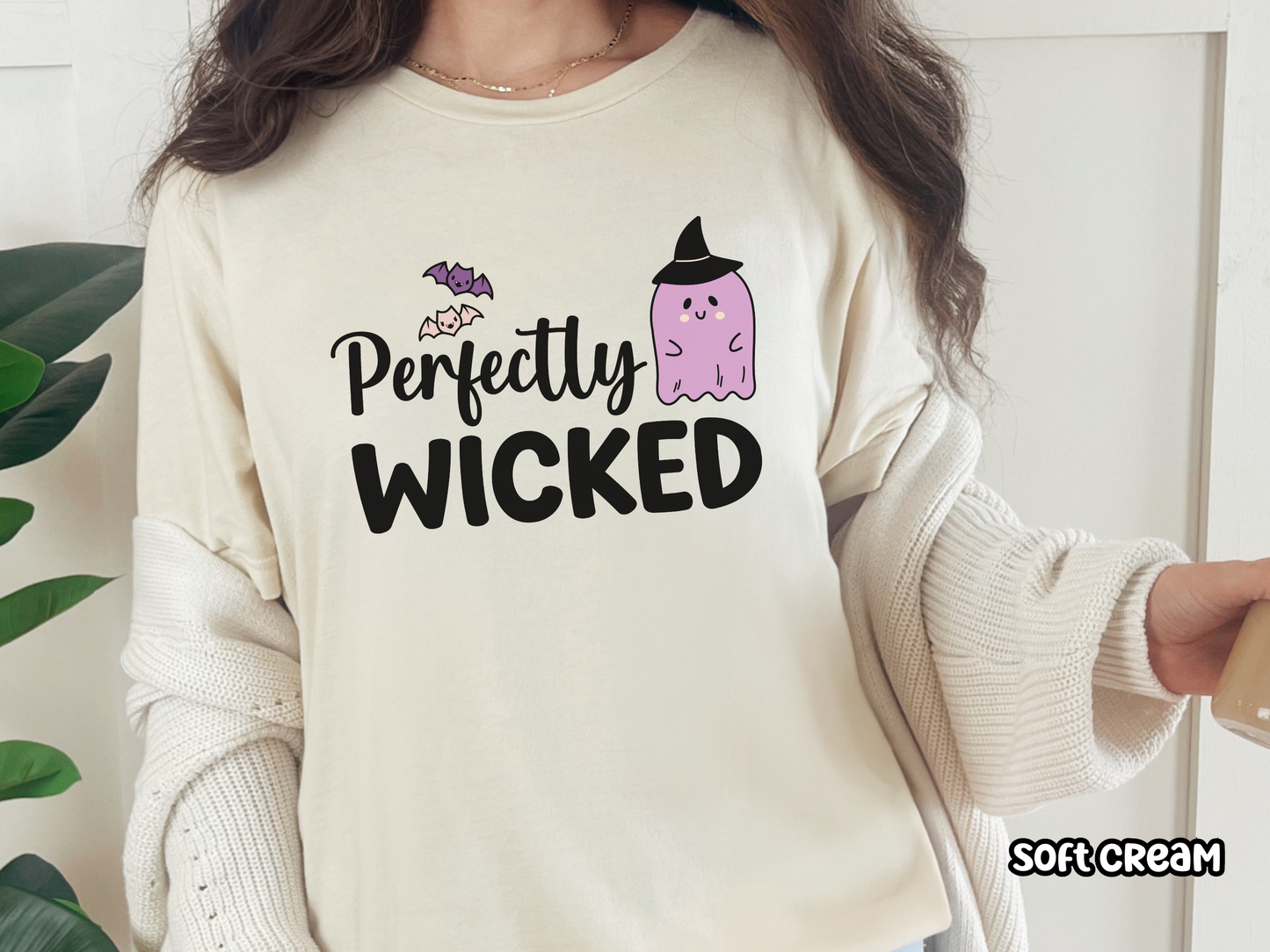 Perfectly Wicked Cute Purple Ghost Halloween Tee