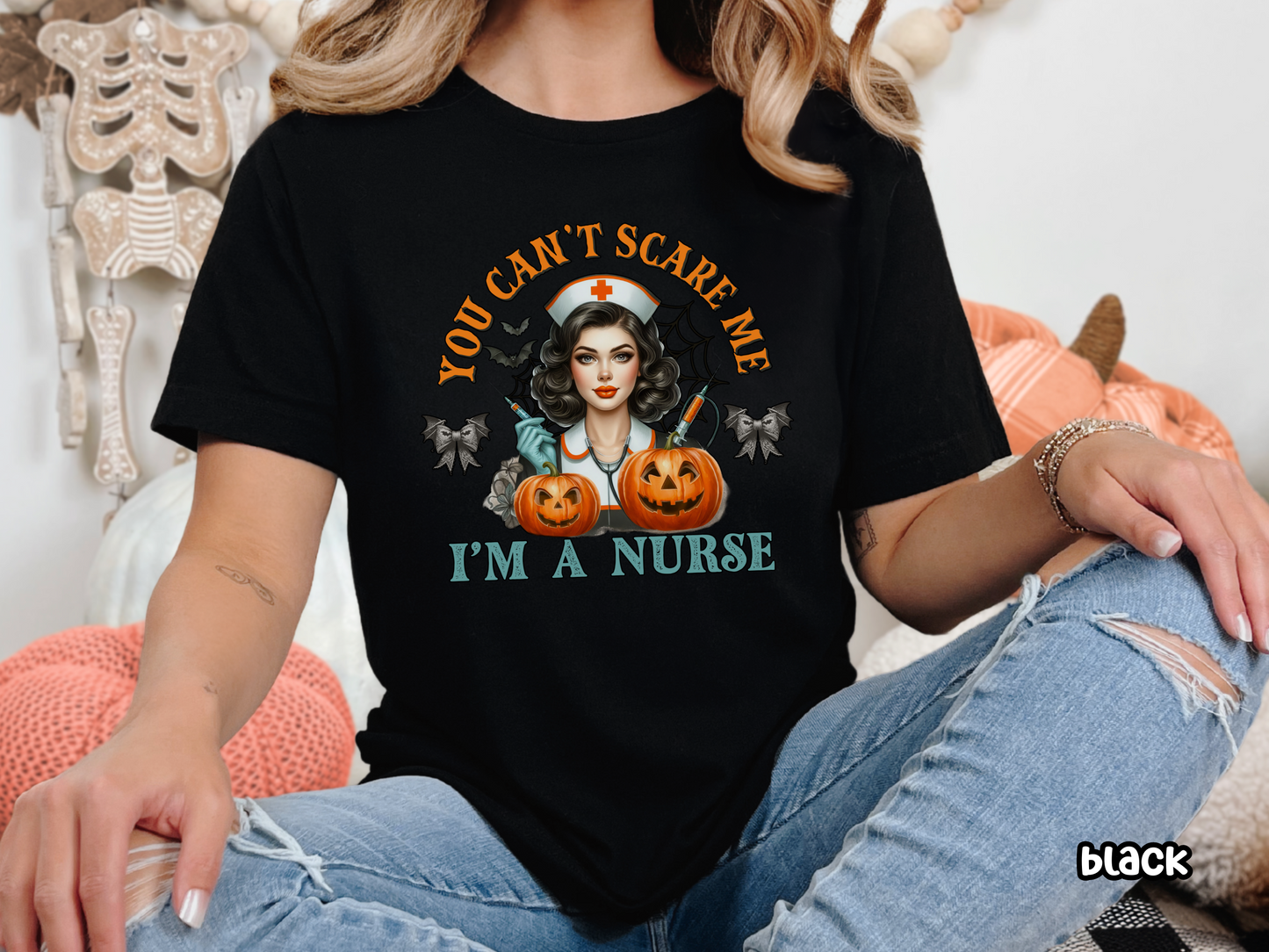 Can't Scare Me I'm A Nurse Nursing Halloween Tee