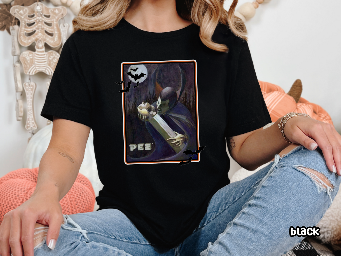 Spooky Vampire Pez Spoof Vintage Style Halloween Tee