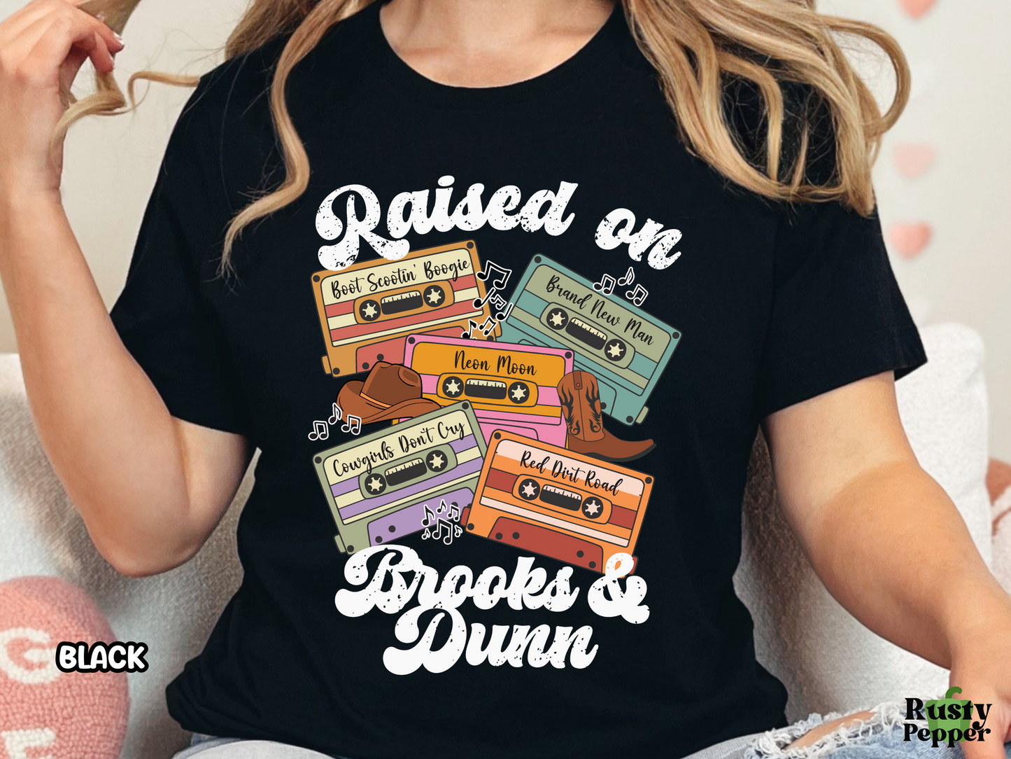 Raised On BrooksDunn Retro Cassette Tape Custom Music Shirt