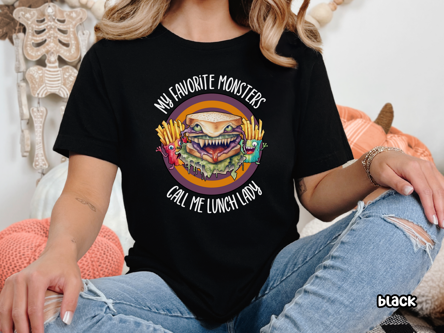 Lunch Lady Monster Food Halloween Tee