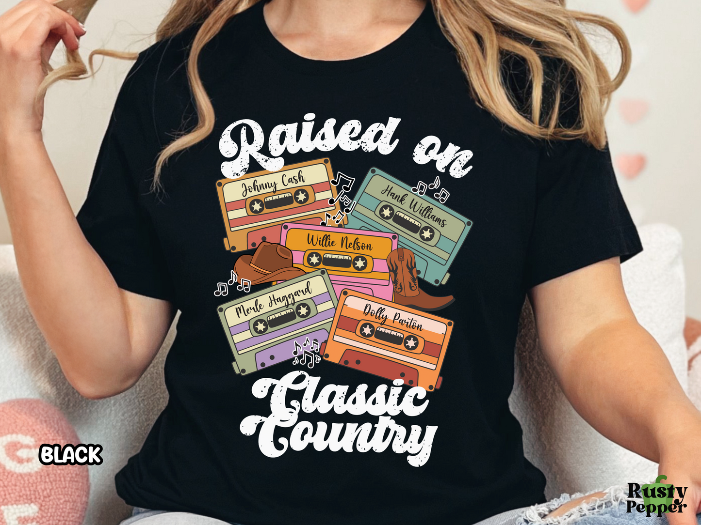 Raised On Classic Country Cassette Tape Custom Music Shirt