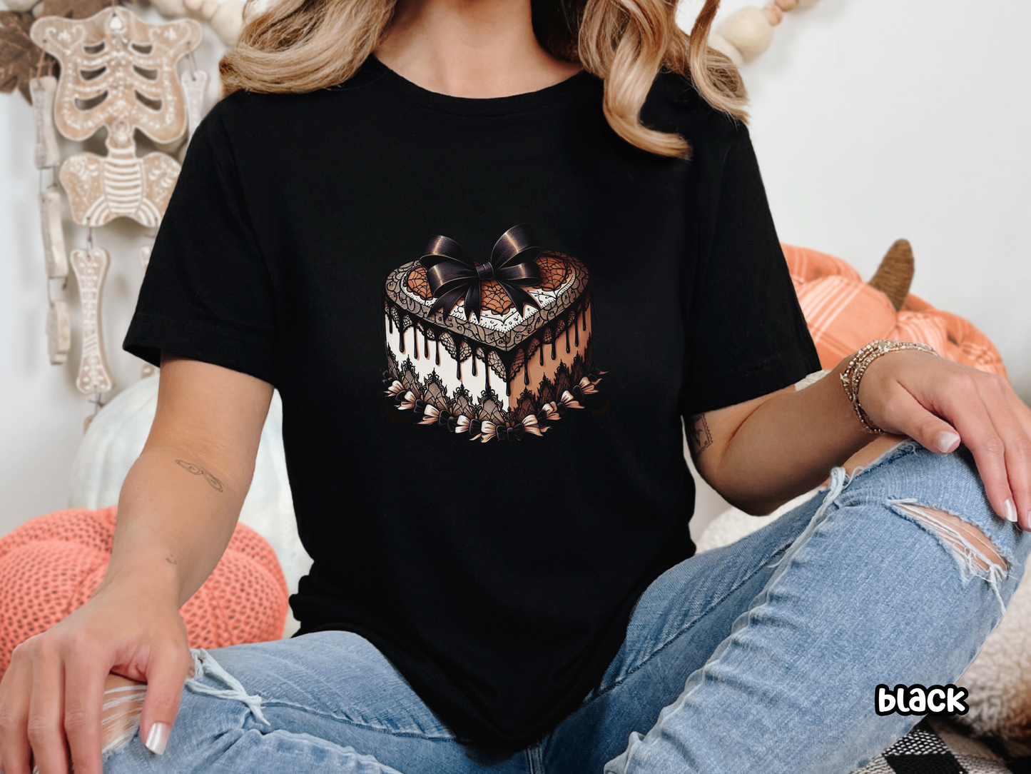 Spooky Gothic Halloween Cake Tee