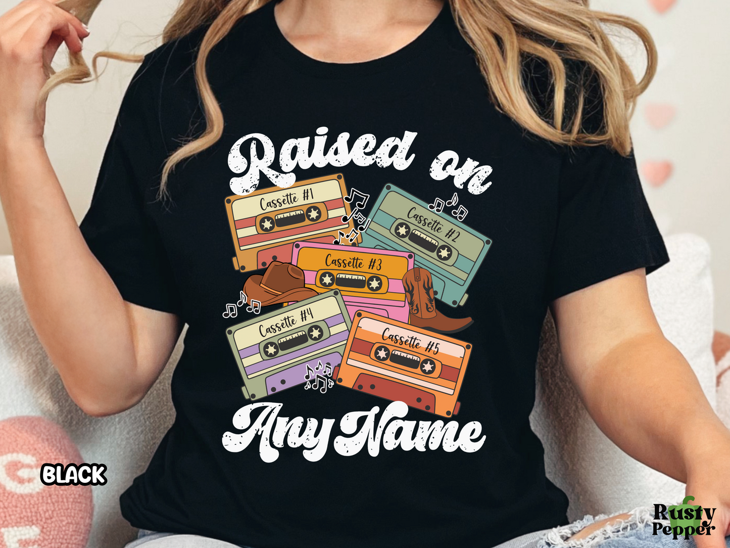 Raised On 'Any Artist' Retro Cassette Tape Fully Custom Music Shirt