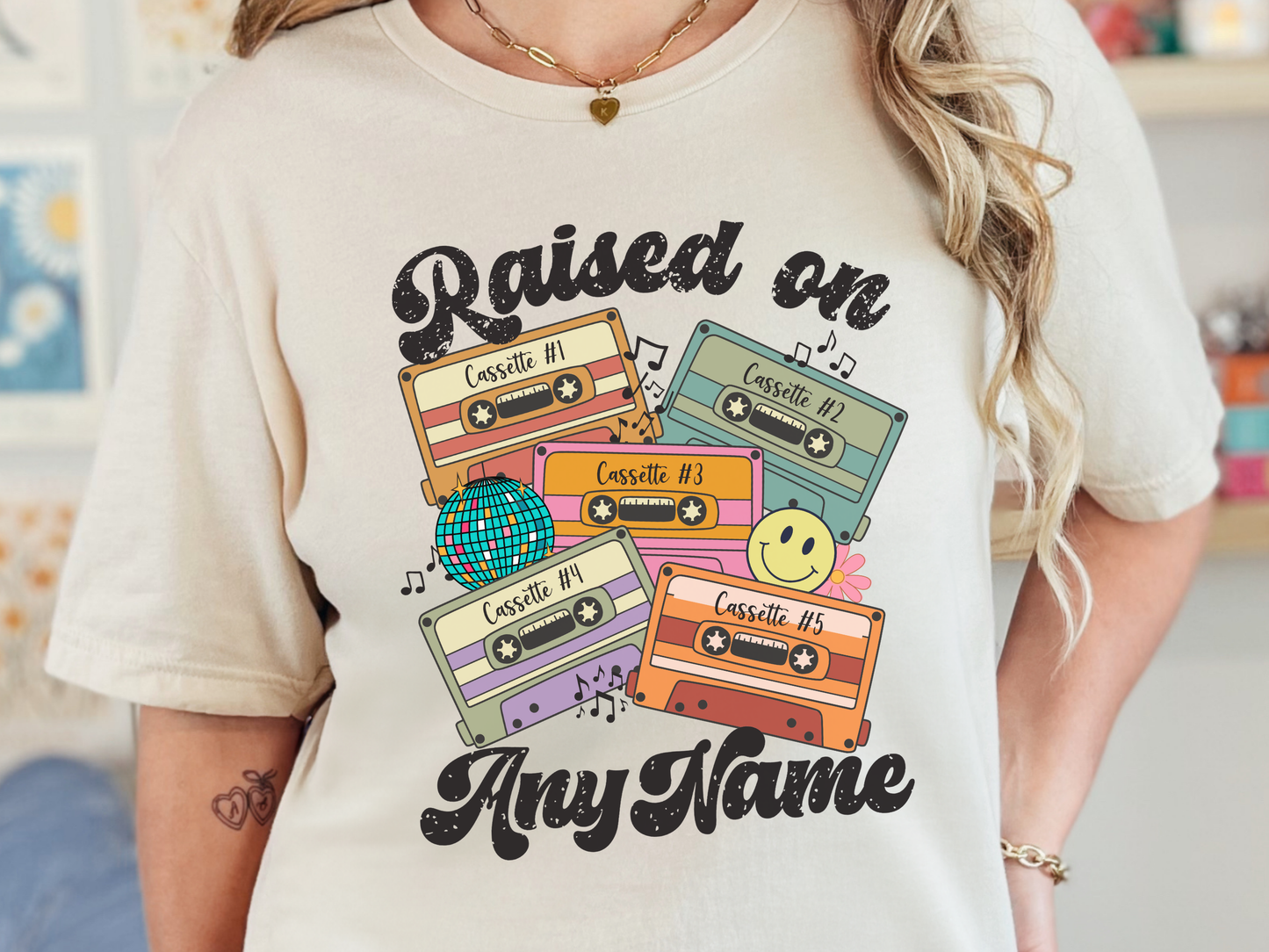 'Any Artist' Raised on Pop Retro Cassette Tape Fully Custom Music Shirt