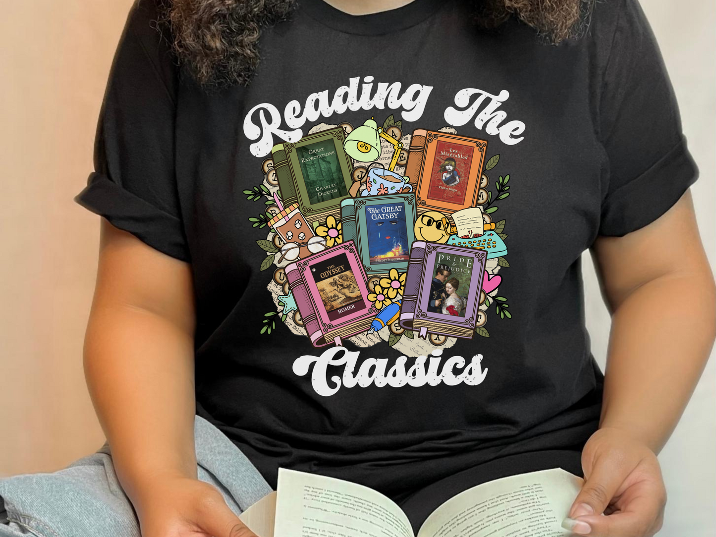 Reading The Classics Custom Book Cover Bookish Shirt