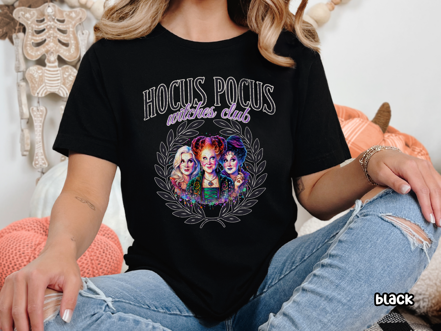 Hocus Pocus Witches Club Girly Halloween Tee