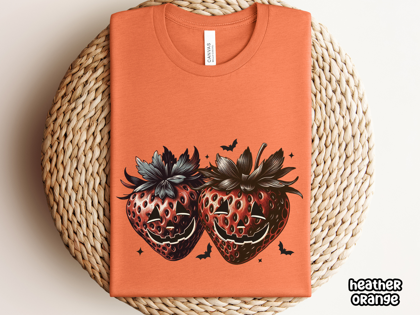 Strawberry Jack-o-Lantern Vintage Style Halloween Tee