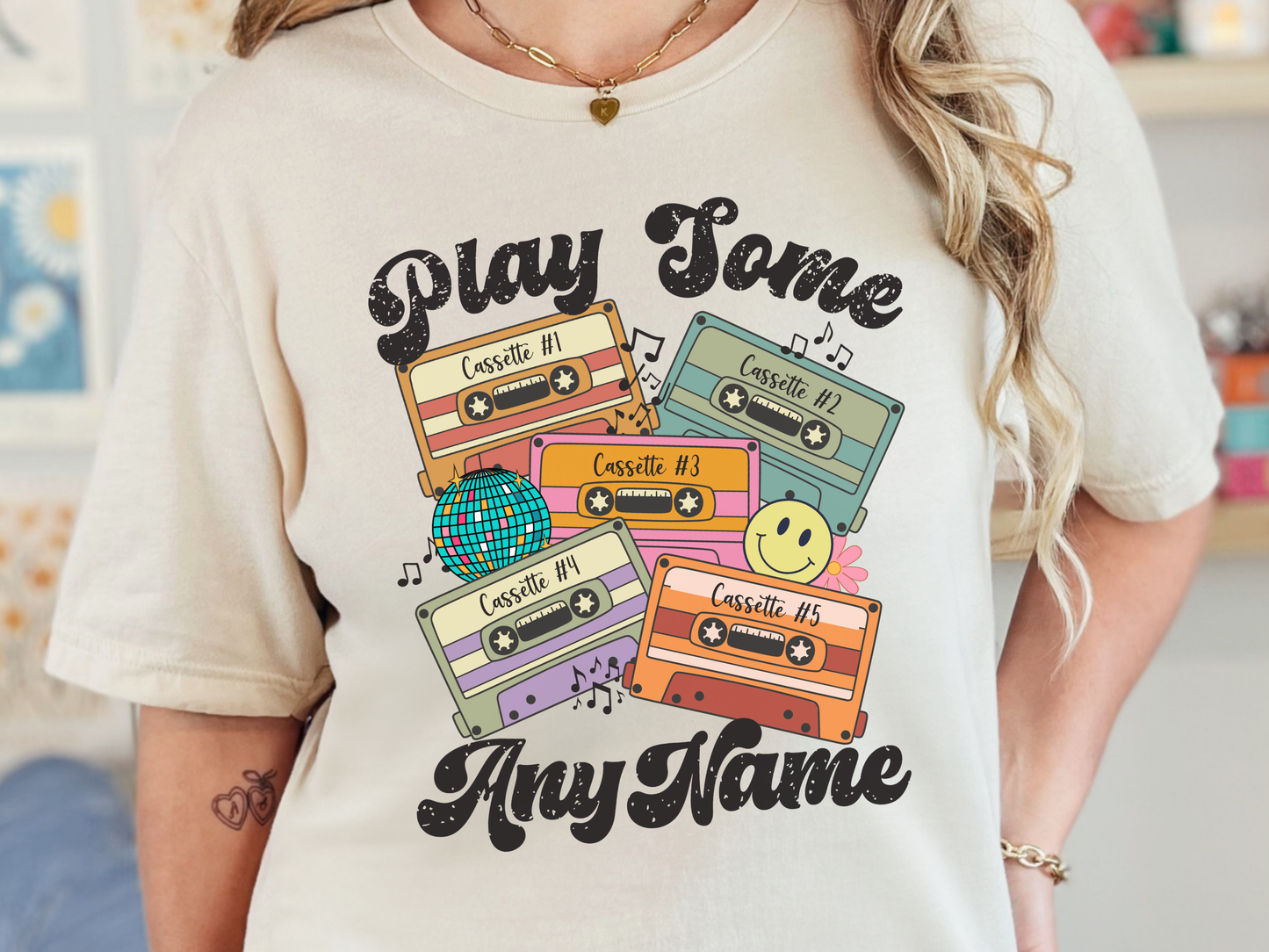 'Any Artist' Play Some Pop Retro Cassette Tape Fully Custom Music Shirt