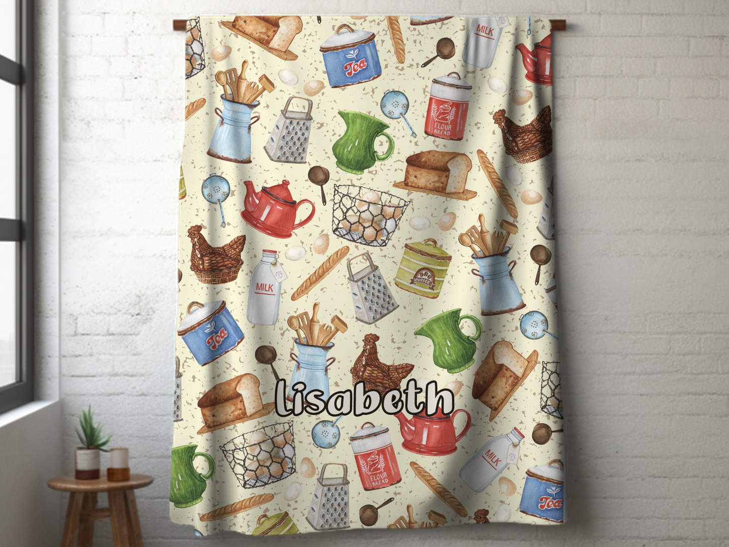 Farmhouse Kitchen Custom Name Ultra-Soft Throw Blanket