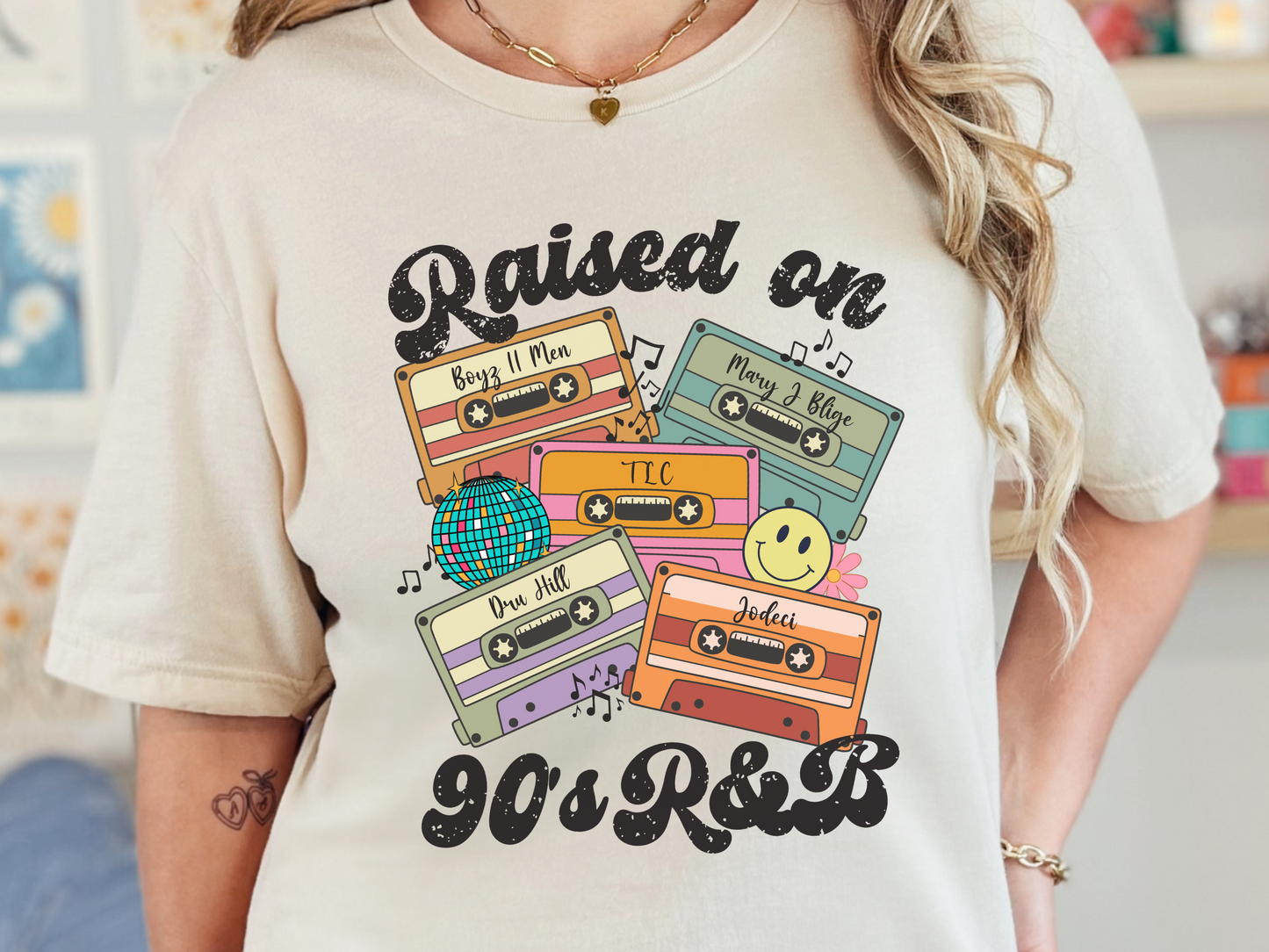 90's R&B Raised on Pop/Rap Retro Cassette Tape Fully Custom Music Shirt