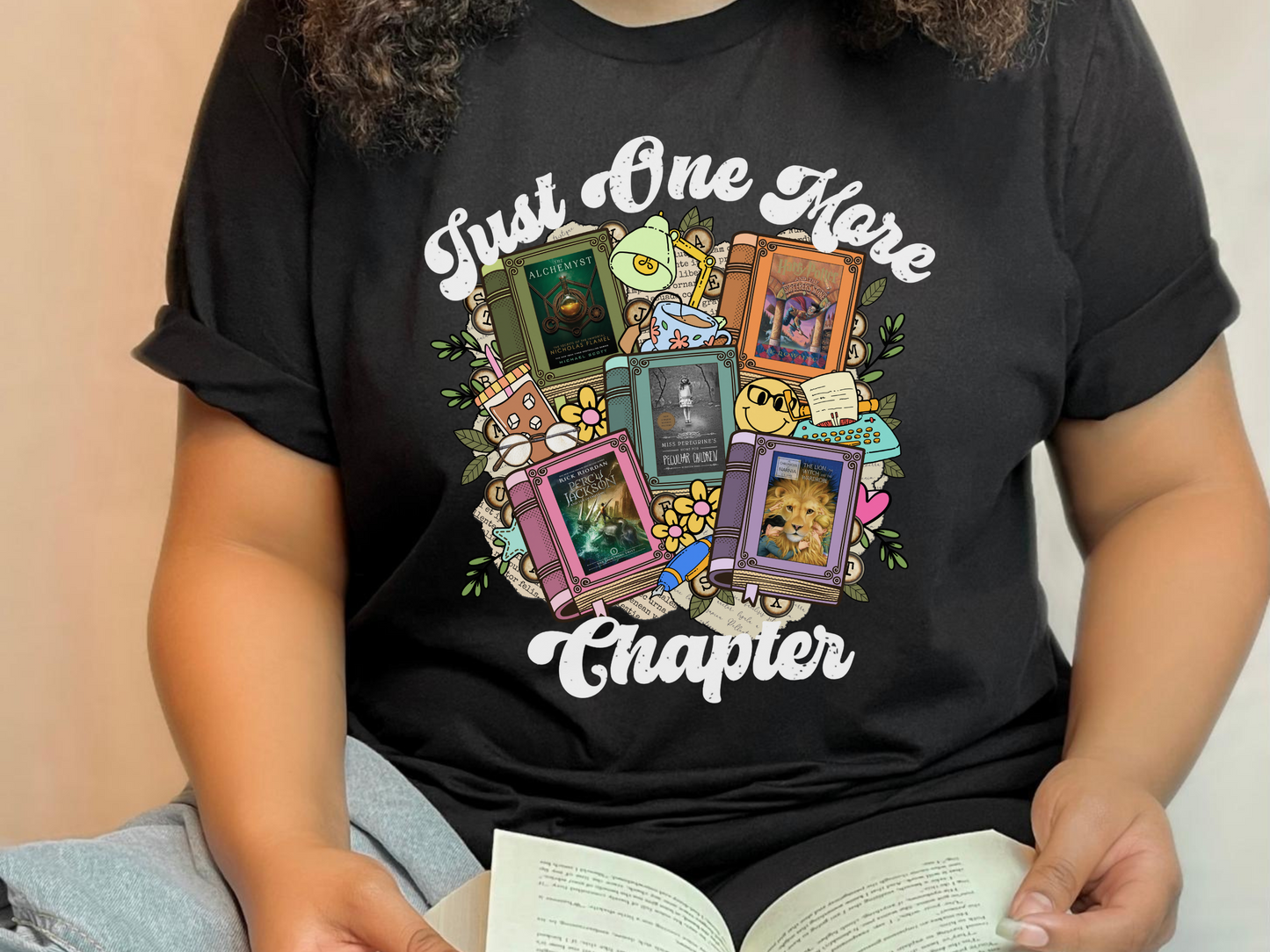 Just One More Chapter Custom Book Cover Bookish Shirt