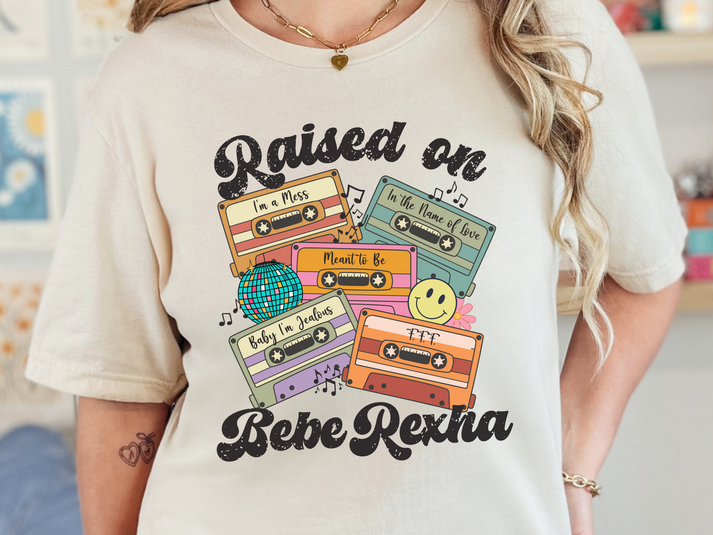 Bebe Rexha Raised on Pop Retro Cassette Tape Fully Custom Music Shirt