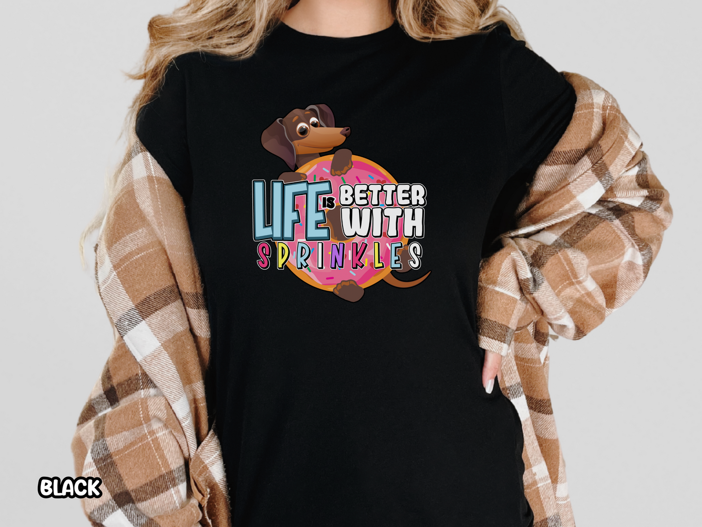 Life Is Better With Sprinkles Dachshund & Donut Shirt