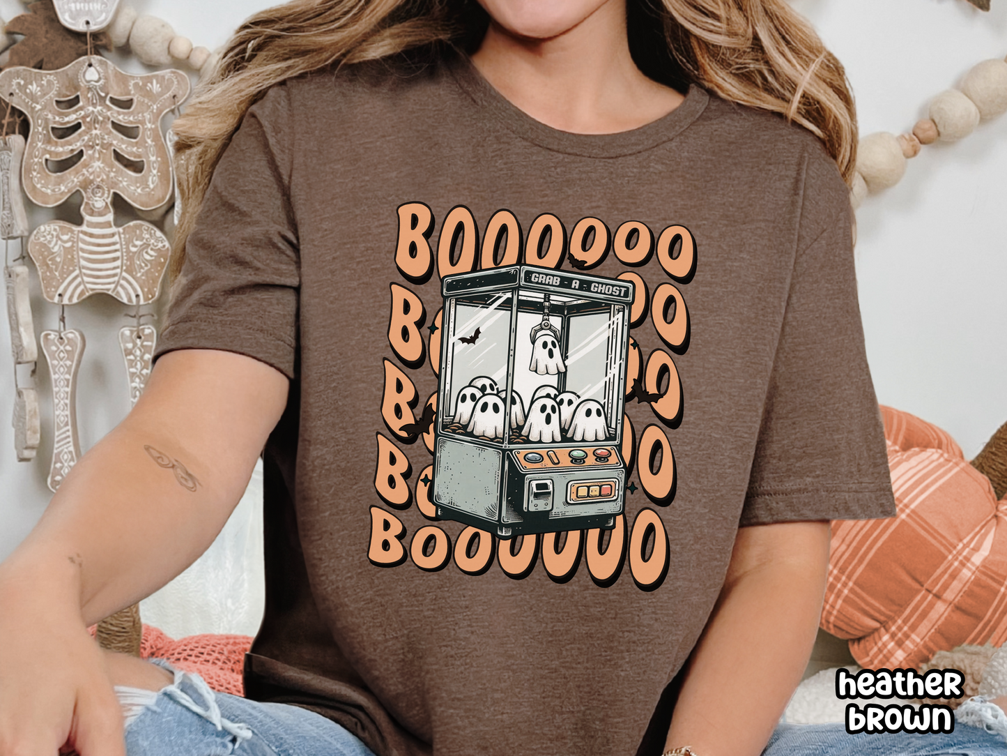 Cute Ghost Claw Machine Arcade Retro Halloween Tee