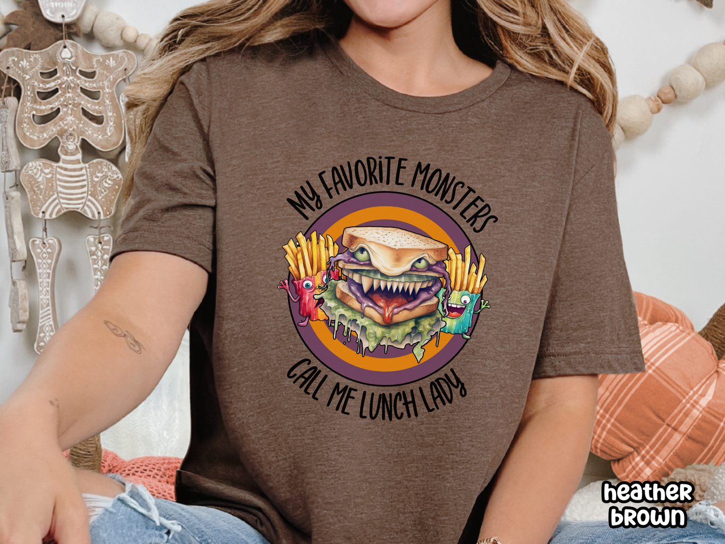 Lunch Lady Monster Food Halloween Tee