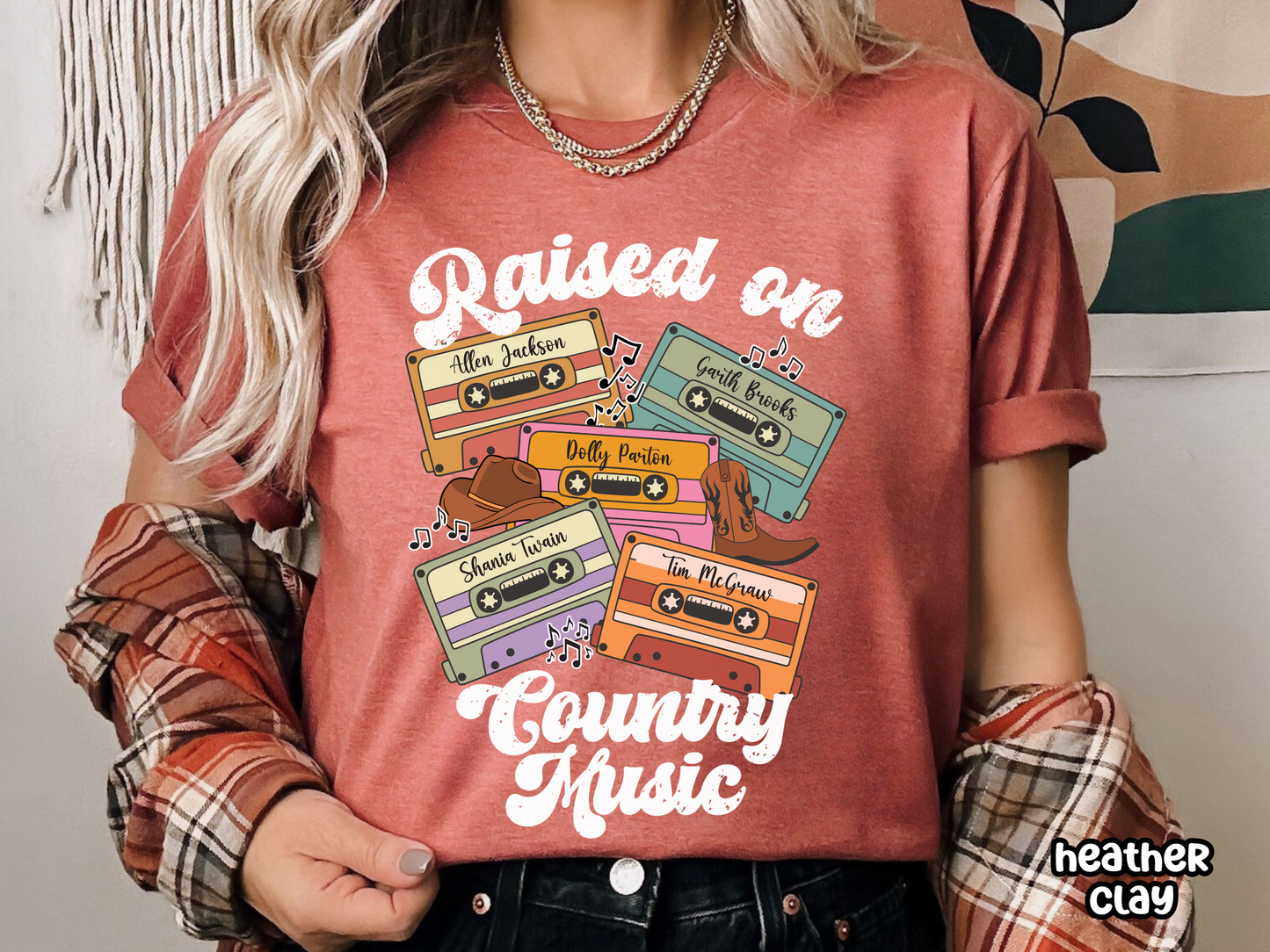 Raised On Country Music Retro Cassette Tape Custom Music Shirt