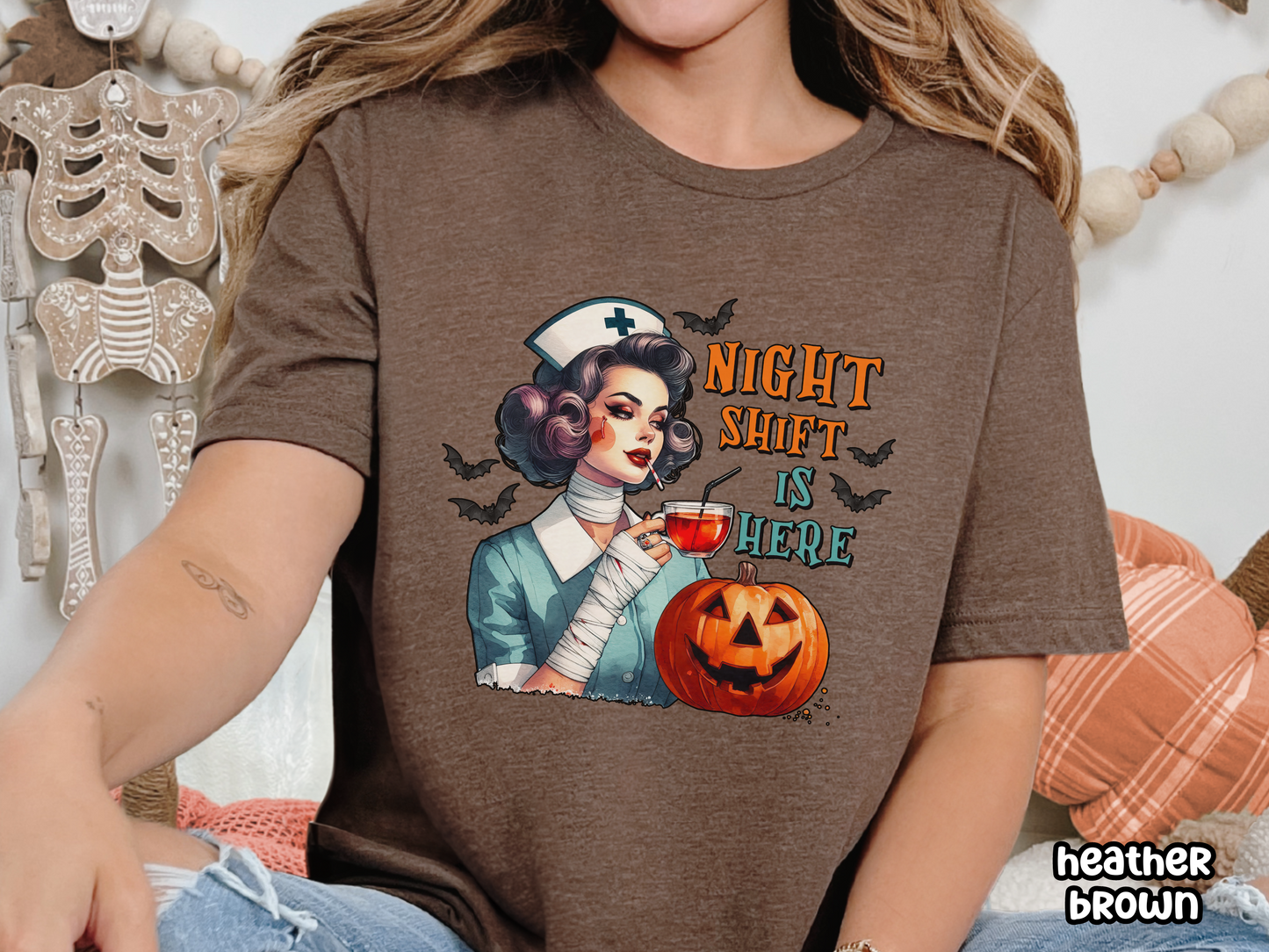 Night Shift Nurse Vintage Style Halloween Shirt