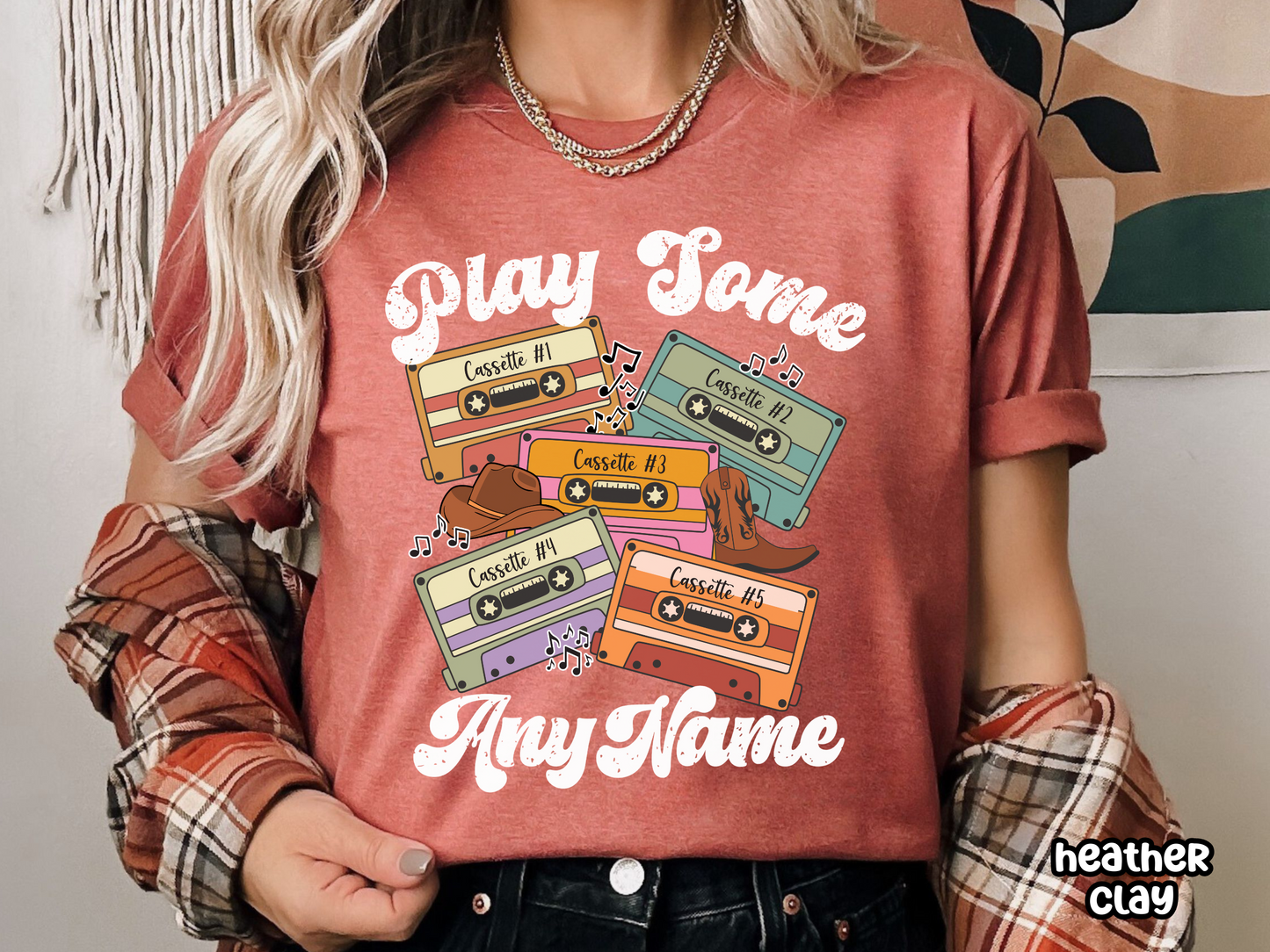 Play Some 'Any Artist' Retro Cassette Tape Fully Custom Music Shirt