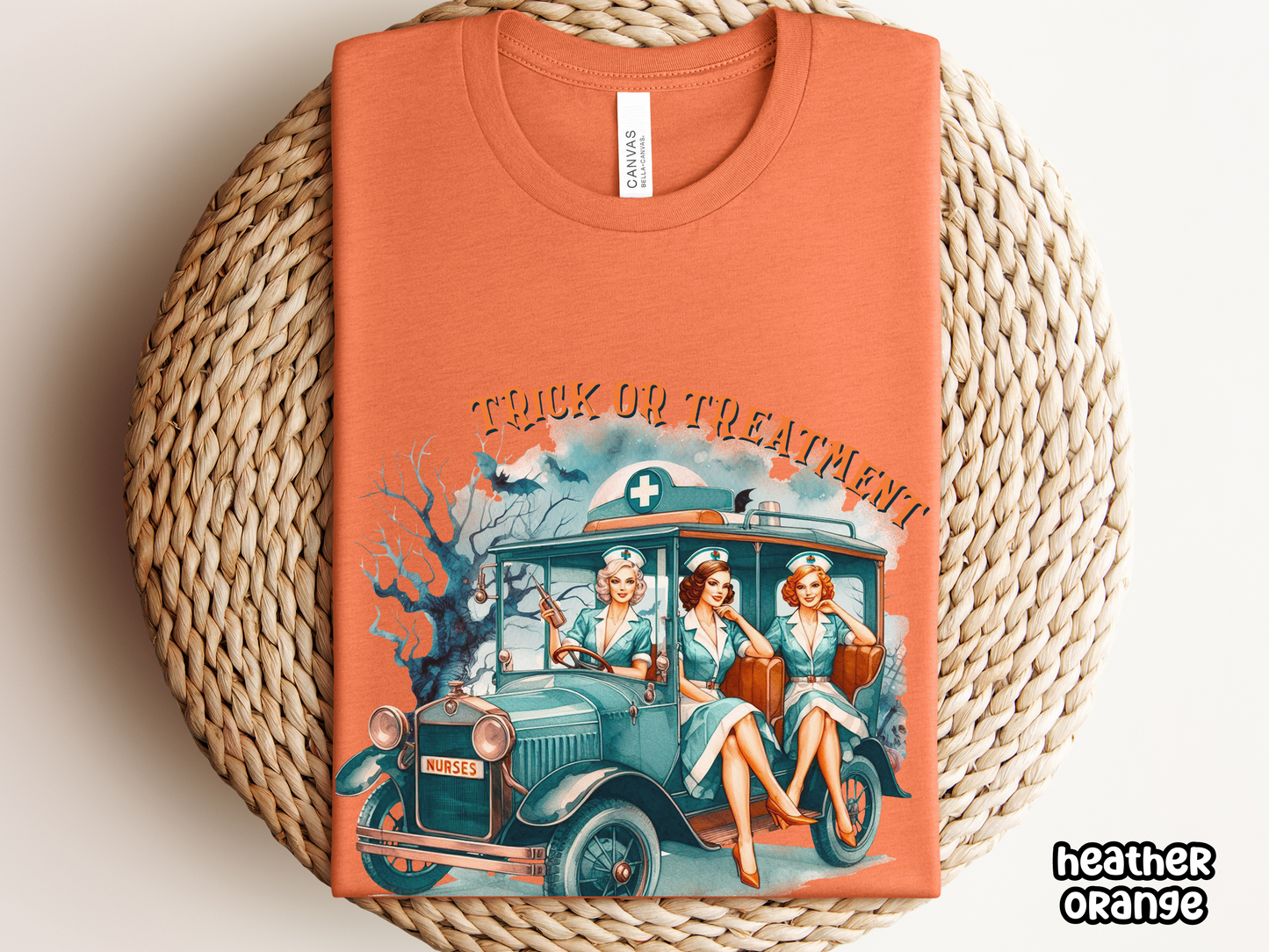 Trick Or Treatment Pinup Style Nursing Halloween Tee