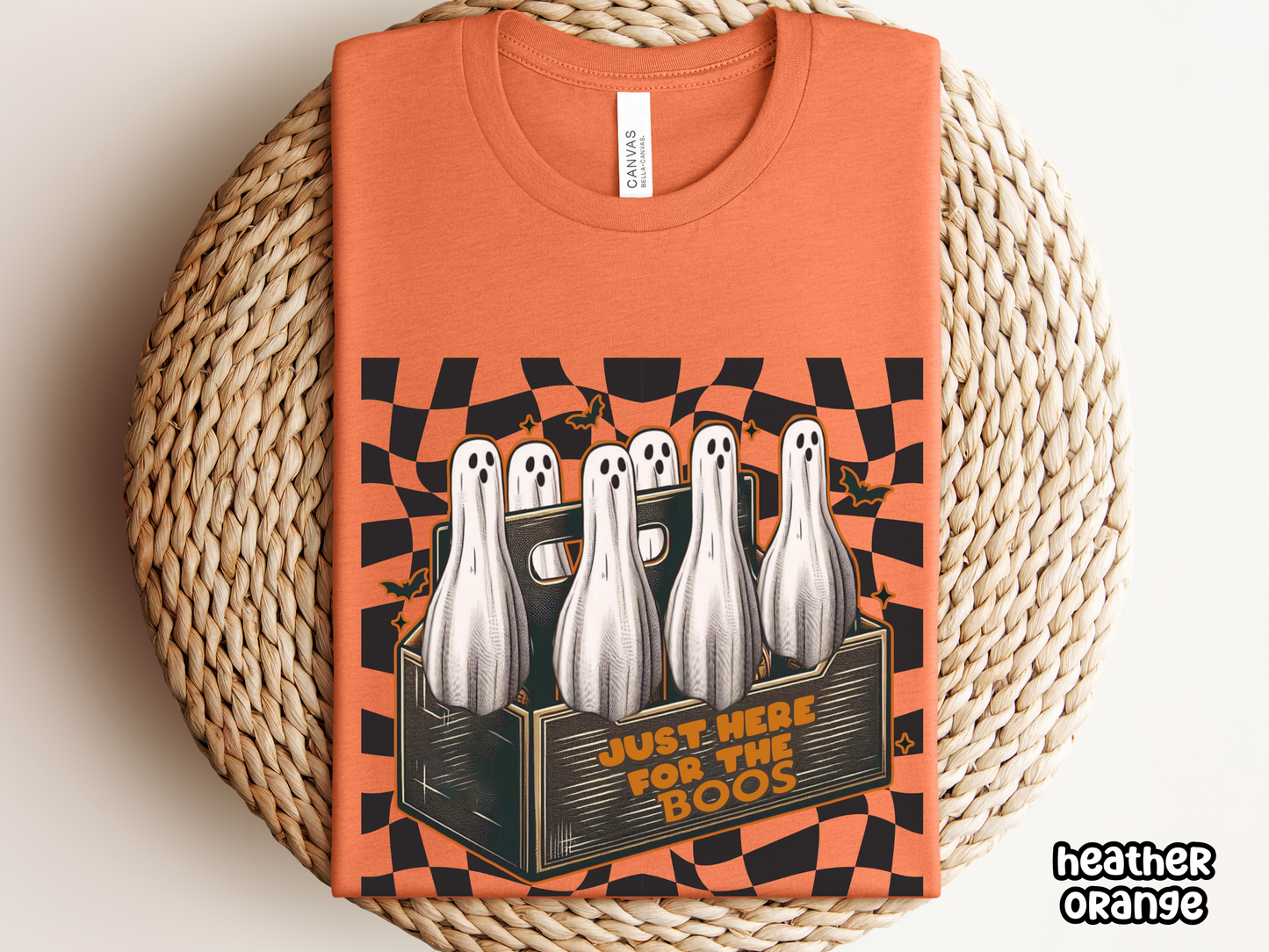 Here For The Boos Ghost Beer Bottle Funny Drinking Tee