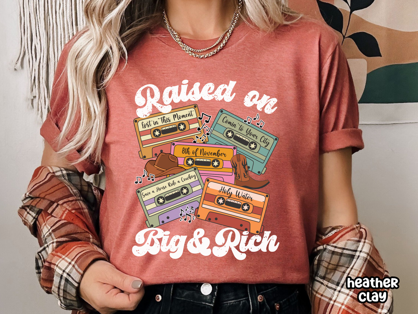 Raised on Big & Rich Country Retro Cassette Tape Fully Custom Music Shirt