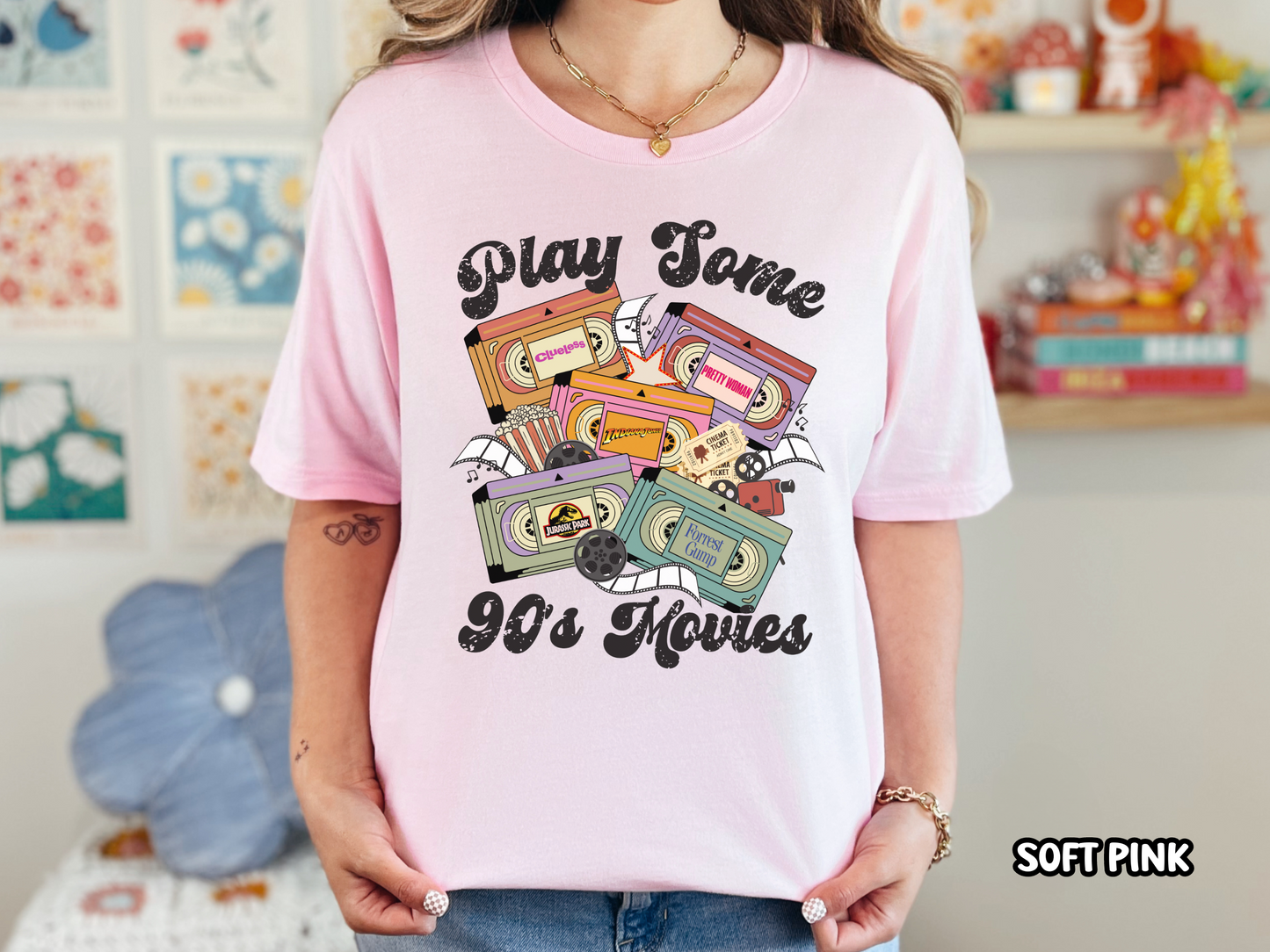 90s Movies Play Some 90s Films VHS Tape Custom Movie Tee