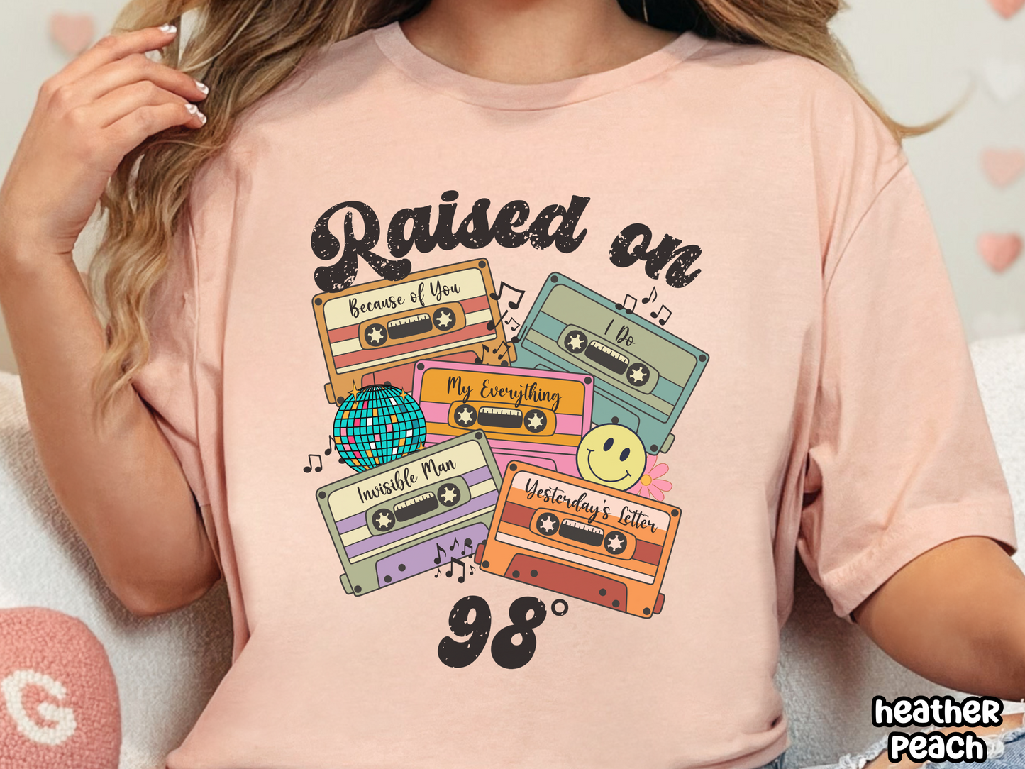 98 Degrees Raised on Boy Bands Pop Retro Cassette Tape Fully Custom Music Shirt