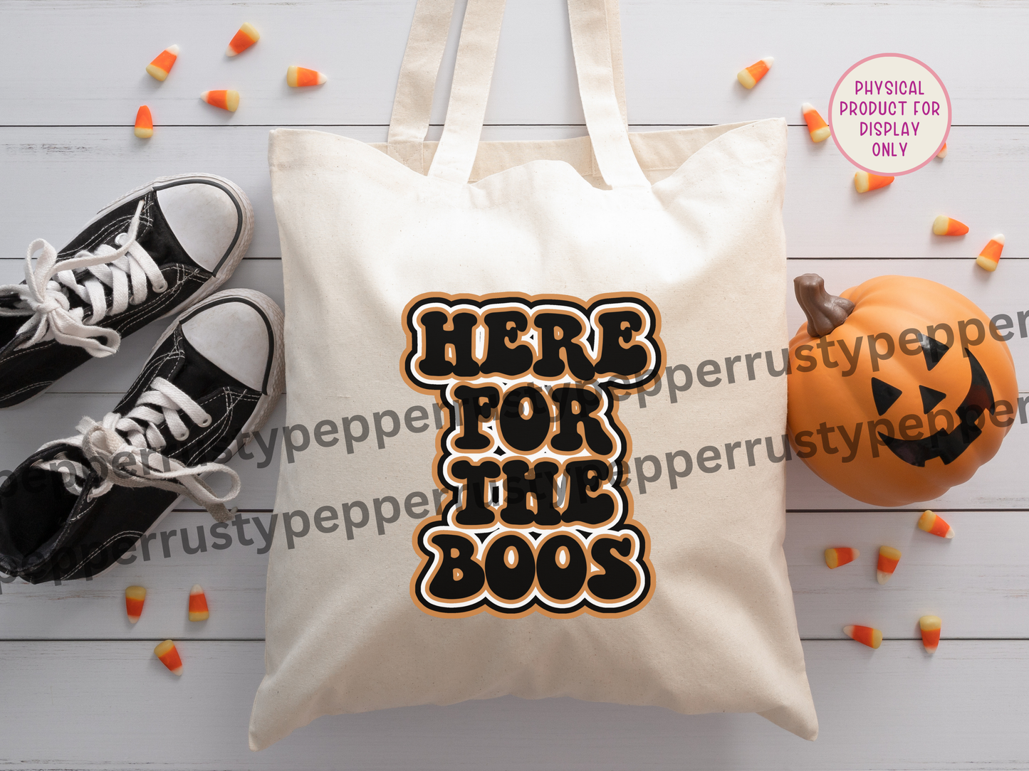 Here For The Boos Retro Font Halloween PNG File