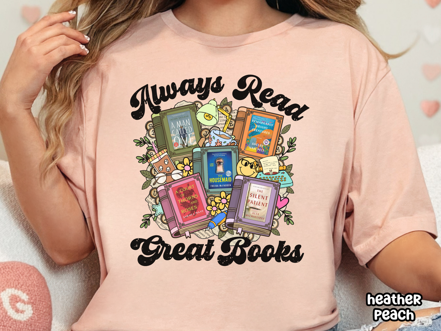 Always Read Great Books Custom Book Cover Bookish Shirt