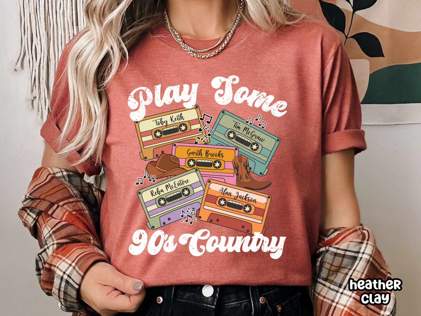 Play Some 90s Country Retro Cassette Tape Fully Custom Music Shirt