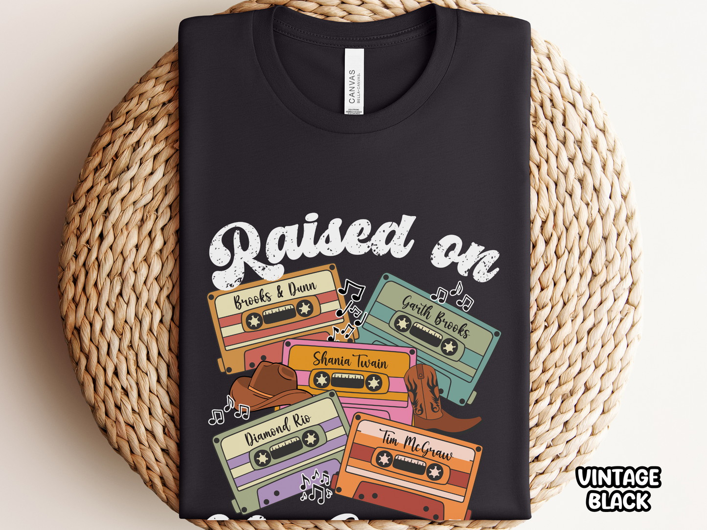 Raised on 90s Country Retro Cassette Tape Fully Custom Music Shirt