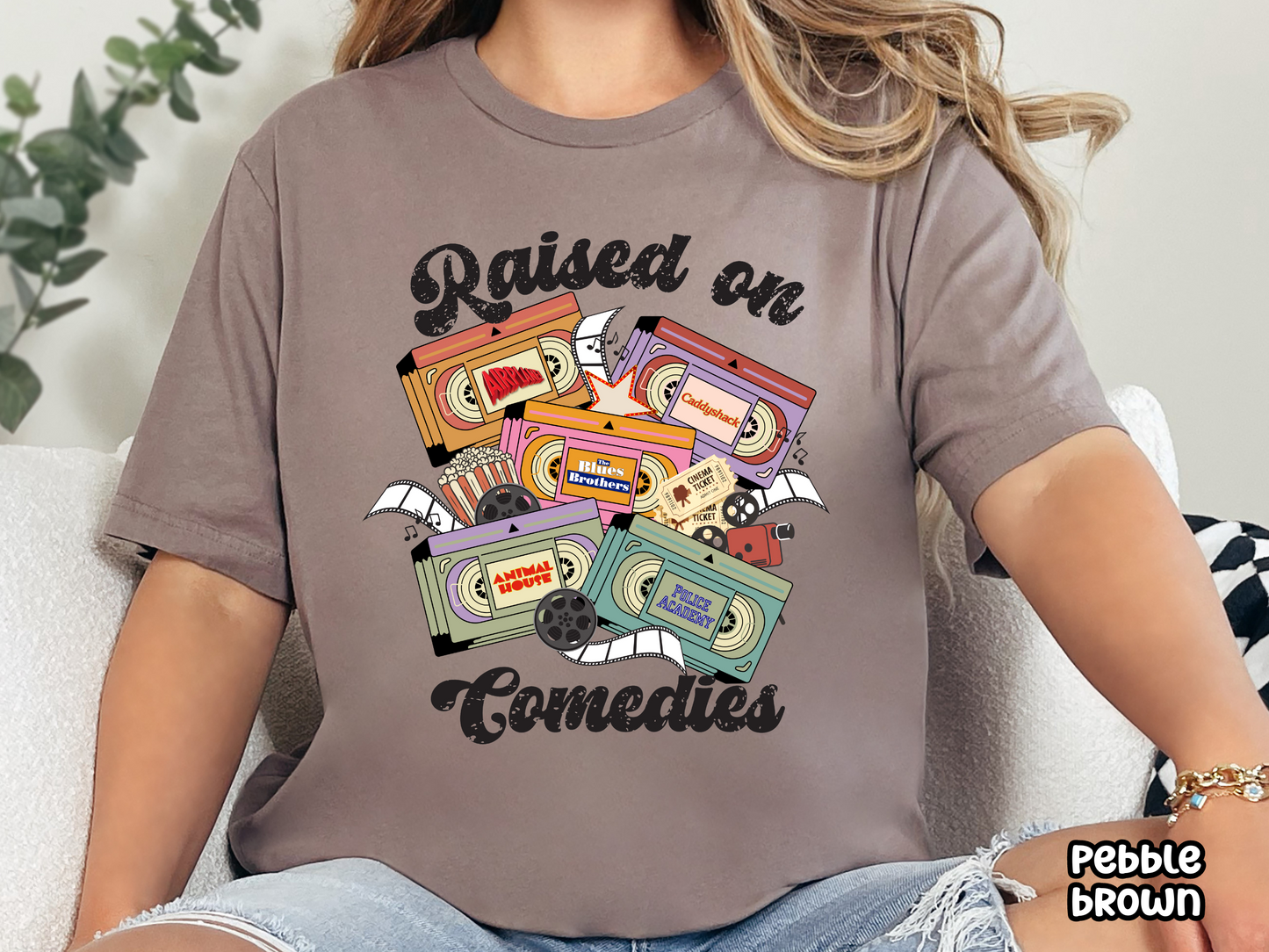 Comedy Movies Raised on Comedies Film VHS Tape Custom Movie Tee