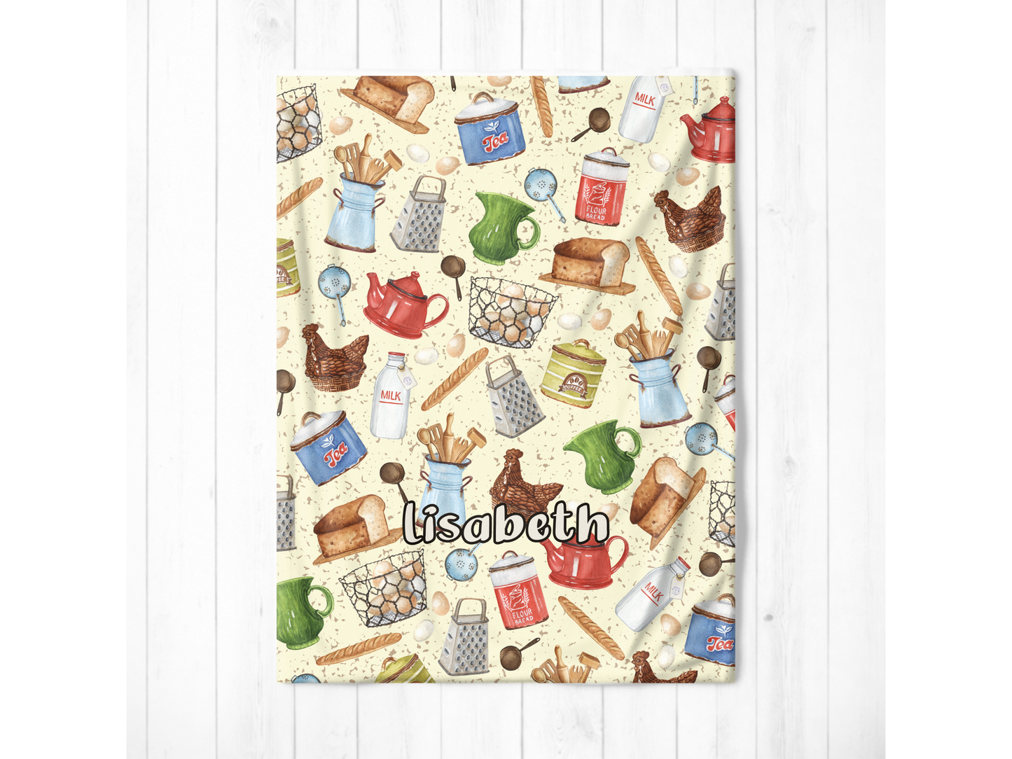 Farmhouse Kitchen Custom Name Ultra-Soft Throw Blanket