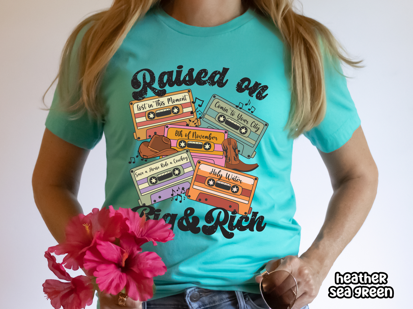 Raised on Big & Rich Country Retro Cassette Tape Fully Custom Music Shirt