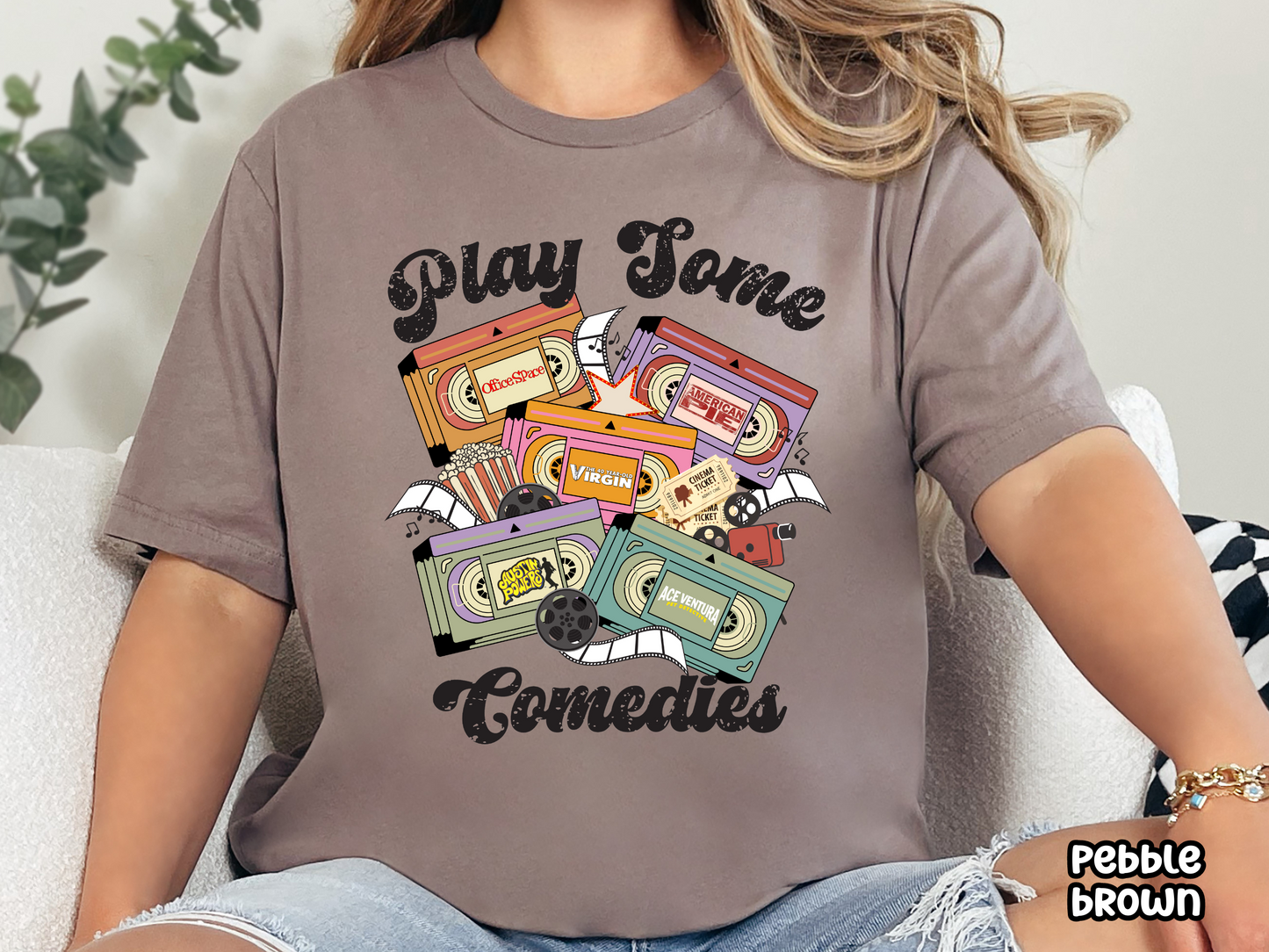 Comedy Movies Play Some Comedies Film VHS Tape Custom Movie Tee