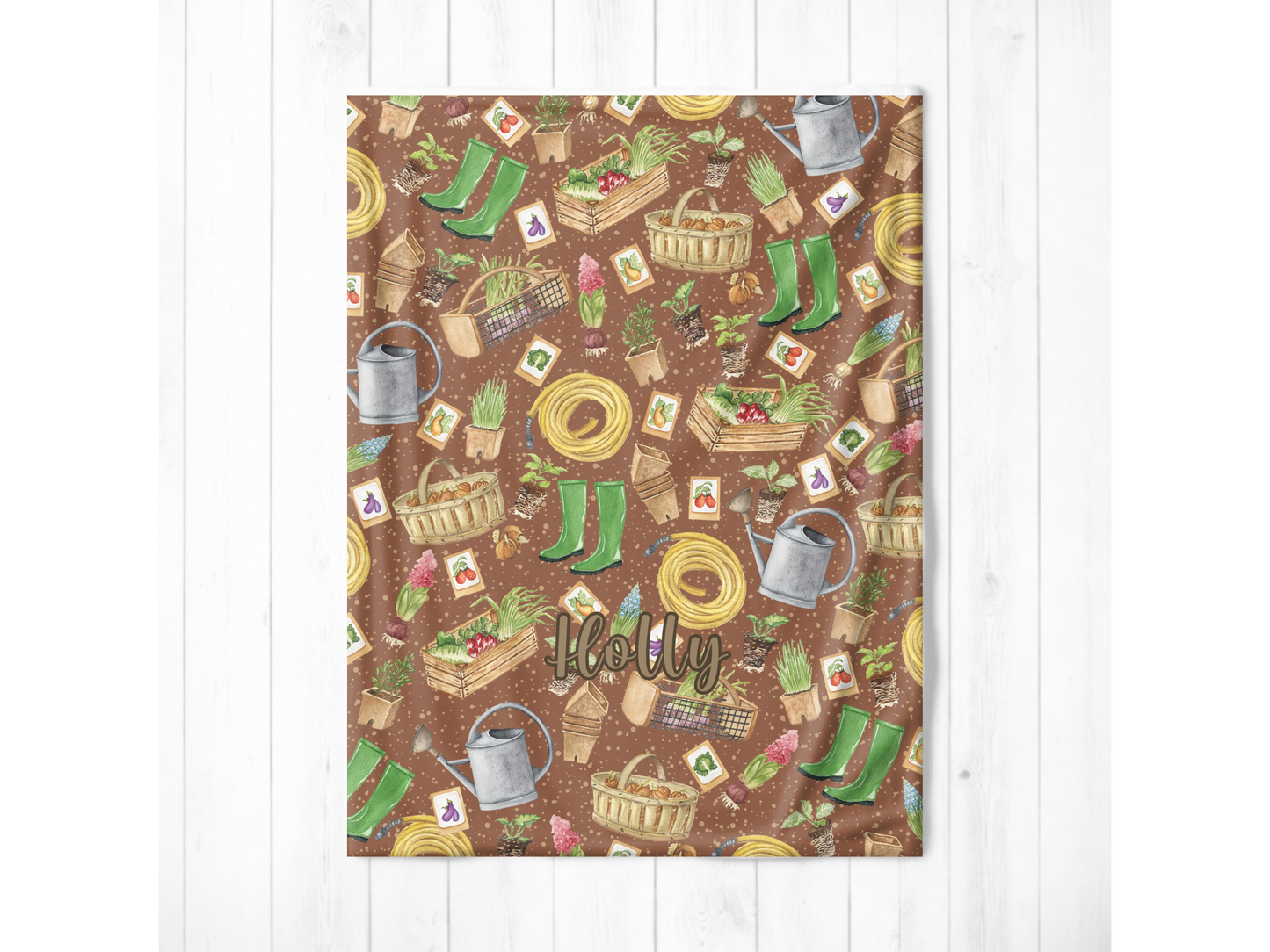 Gardening Lover Custom Name Ultra-Soft Throw Blanket