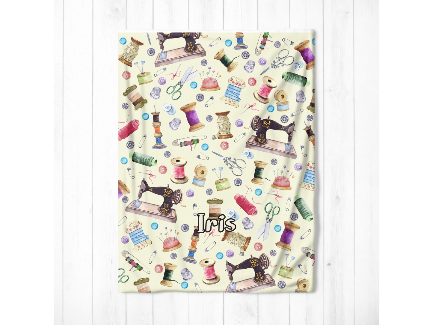 Sewing Quilting Craft Room Custom Name Ultra-Soft Throw Blanket