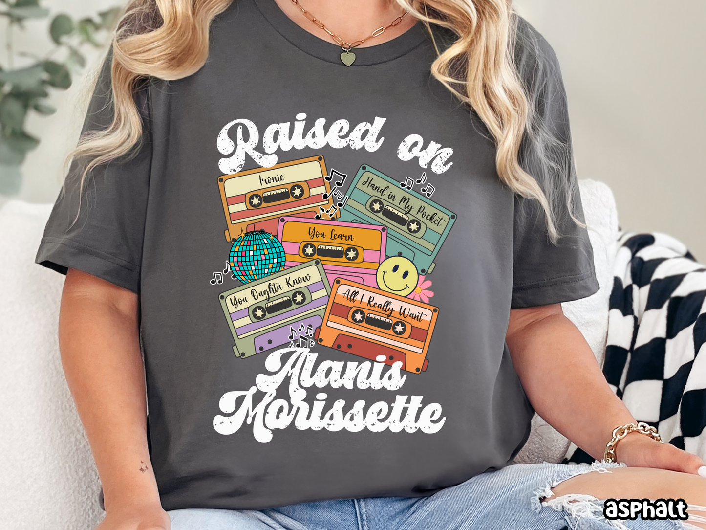 Alanis Morissette Raised on Pop Retro Cassette Tape Fully Custom Music Shirt