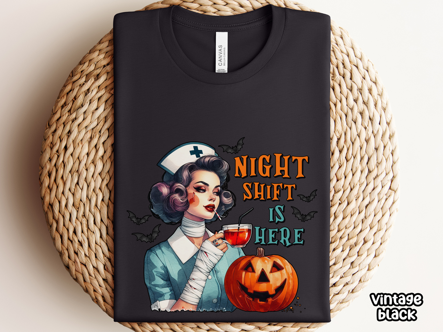 Night Shift Nurse Vintage Style Halloween Shirt