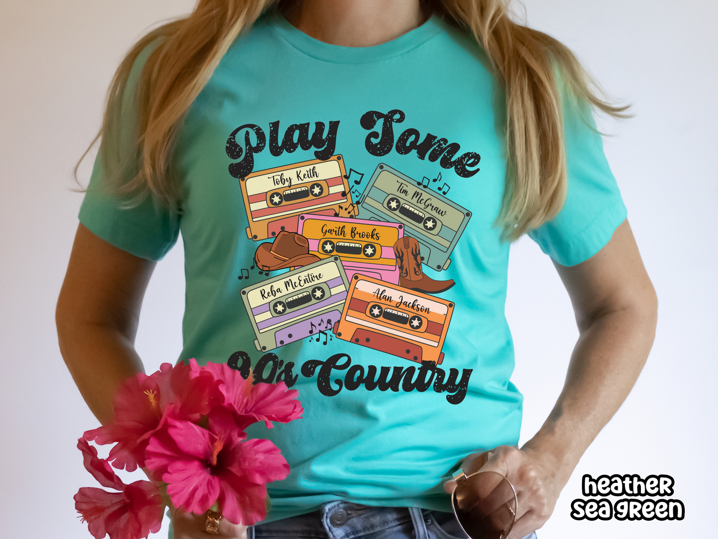 Play Some 90s Country Retro Cassette Tape Fully Custom Music Shirt