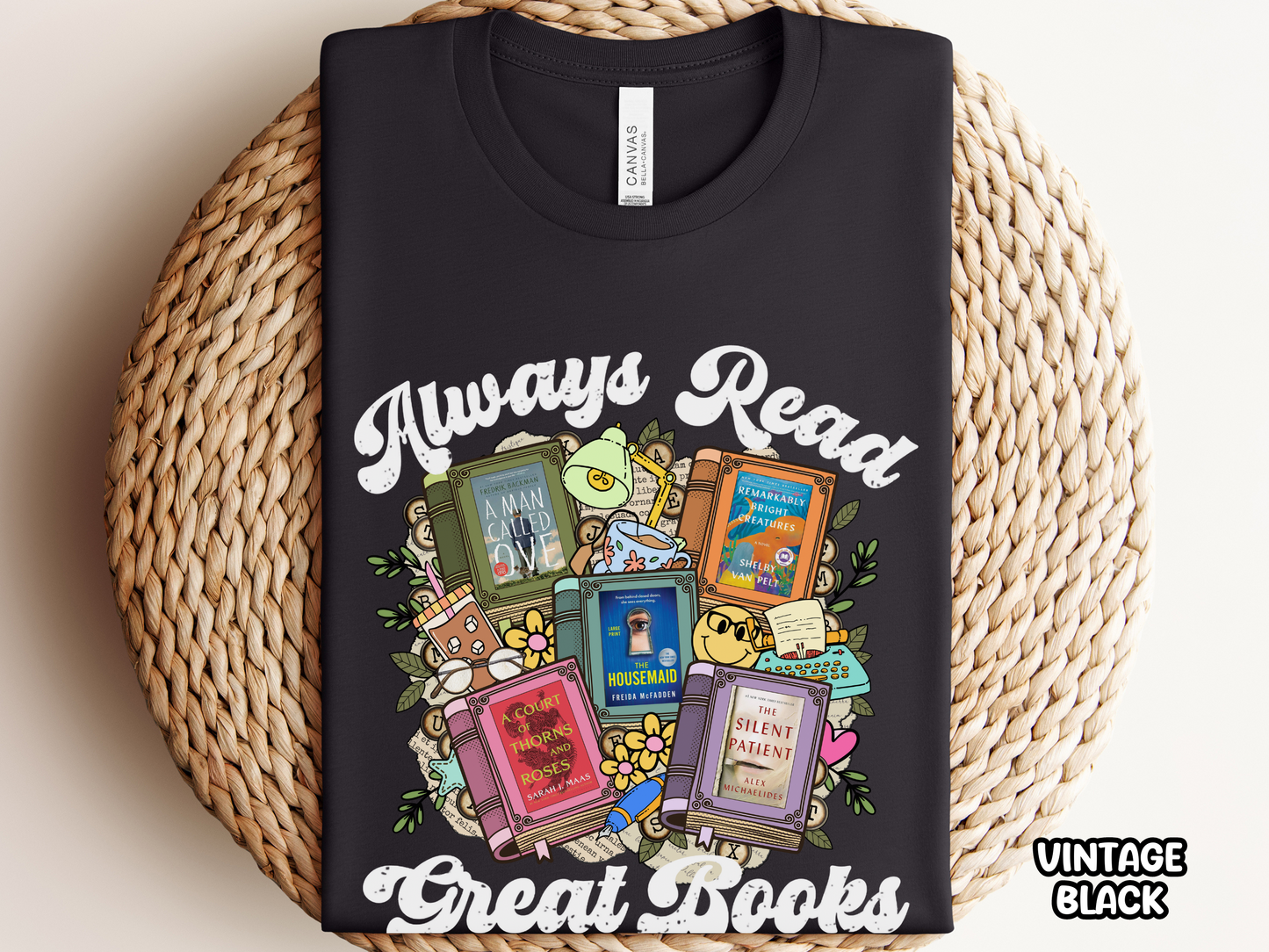 Always Read Great Books Custom Book Cover Bookish Shirt