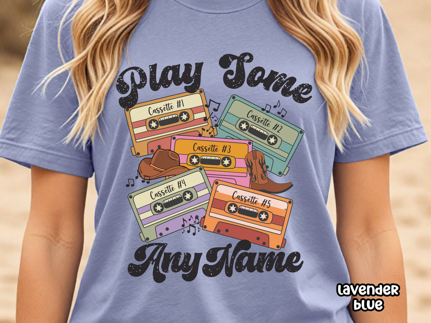 Play Some 'Any Artist' Retro Cassette Tape Fully Custom Music Shirt